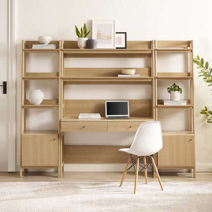 Bixby 3-Piece Wood Office Desk and Bookshelf by Modway