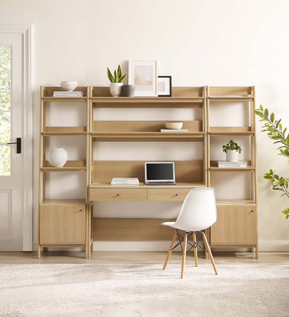 Bixby 3-Piece Wood Office Desk and Bookshelf by Modway