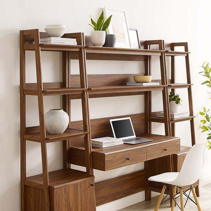 Bixby 3-Piece Wood Office Desk and Bookshelf by Modway