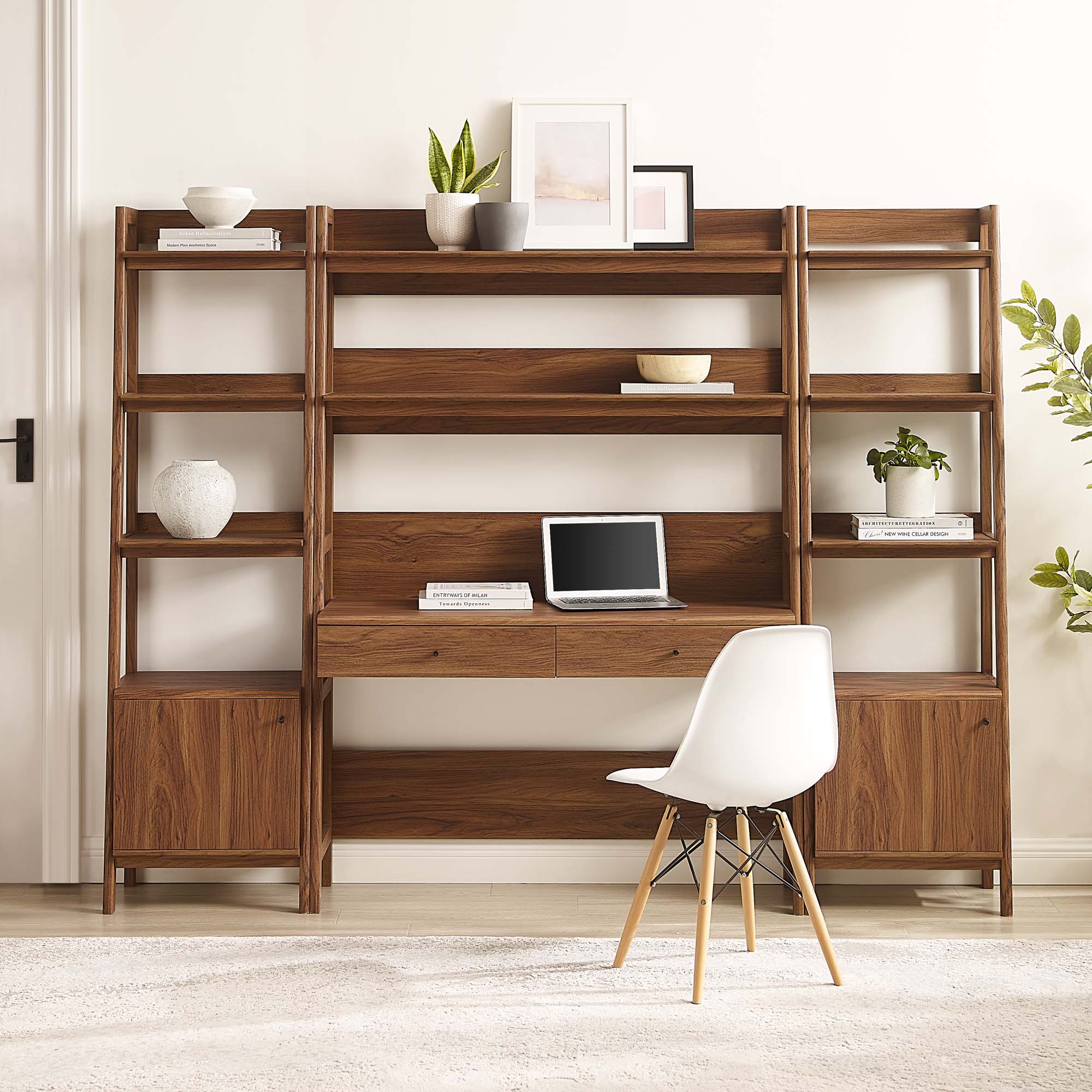 Bixby 3-Piece Wood Office Desk and Bookshelf by Modway