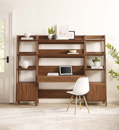 Bixby 3-Piece Wood Office Desk and Bookshelf by Modway