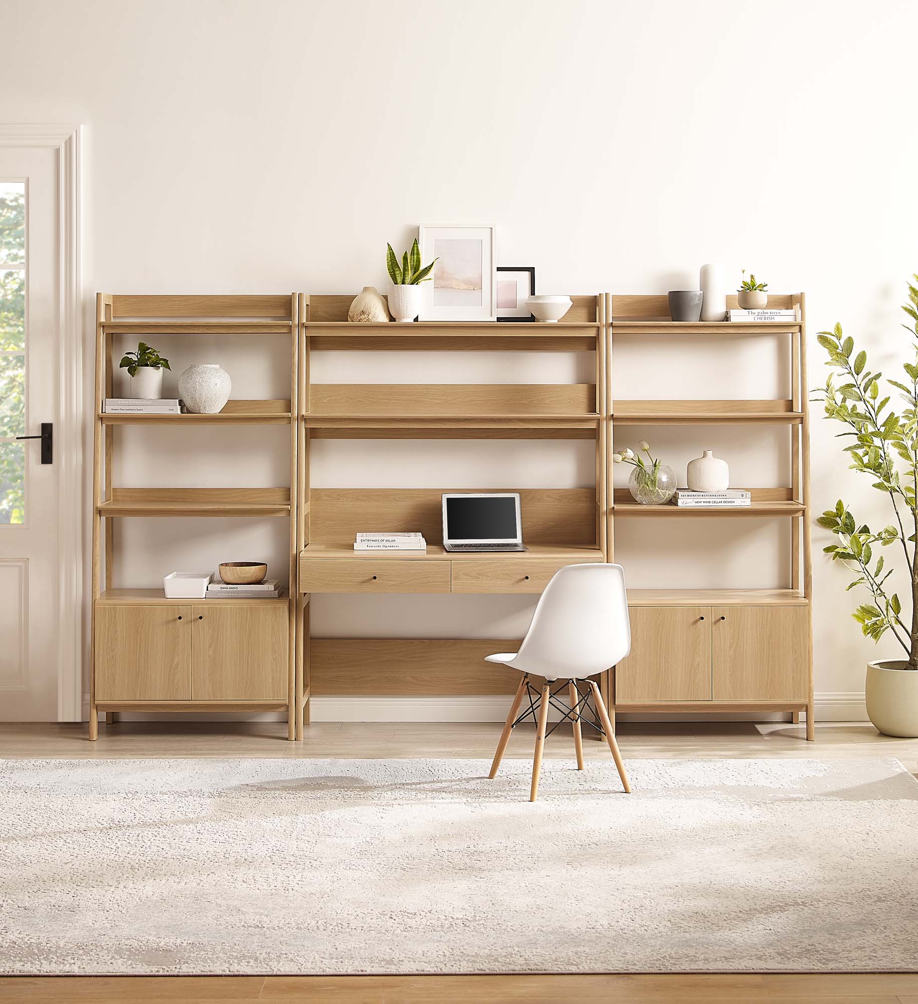 Bixby 3-Piece Wood Office Desk and Bookshelf by Modway