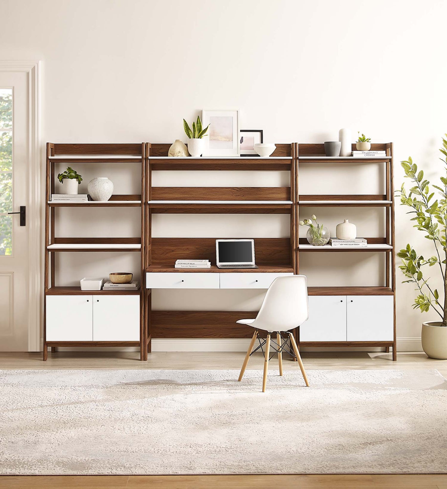 Bixby 3-Piece Wood Office Desk and Bookshelf by Modway