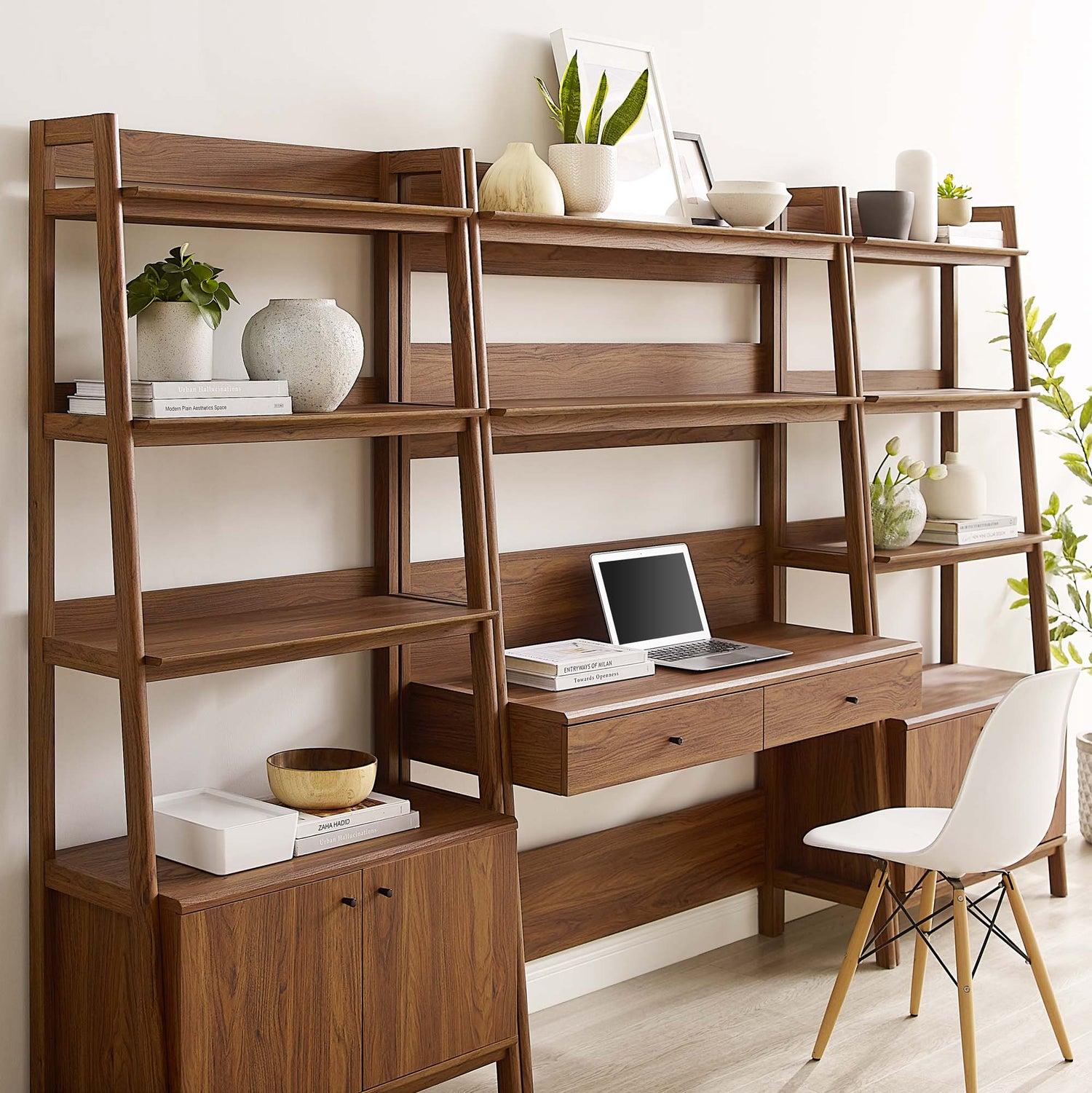 Bixby 3-Piece Wood Office Desk and Bookshelf by Modway