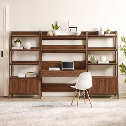 Bixby 3-Piece Wood Office Desk and Bookshelf by Modway