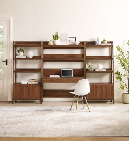 Bixby 3-Piece Wood Office Desk and Bookshelf by Modway