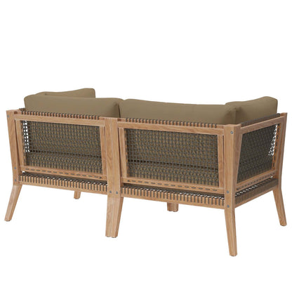 Clearwater Outdoor Patio Teak Wood Loveseat By HouseBean