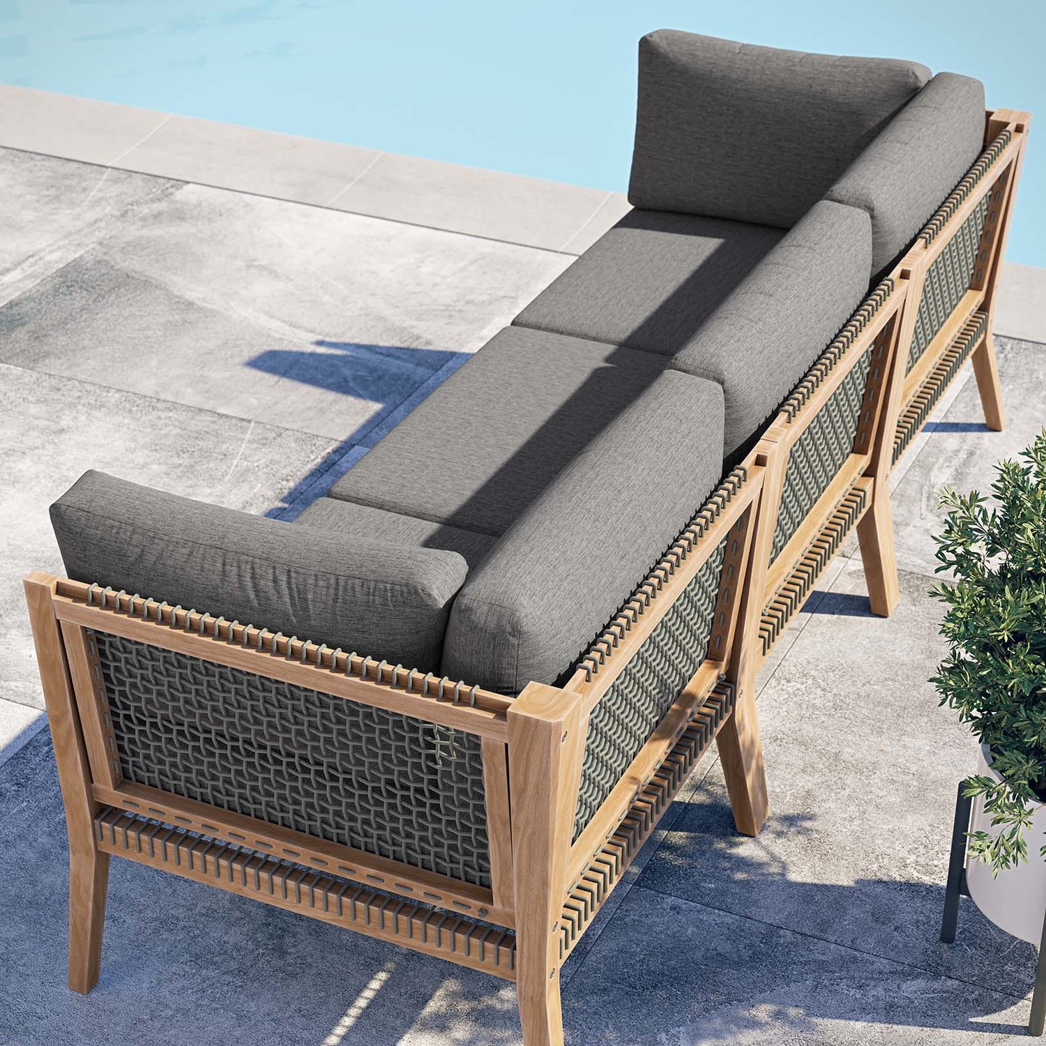 Clearwater Outdoor Patio Teak Wood Sofa By HouseBean