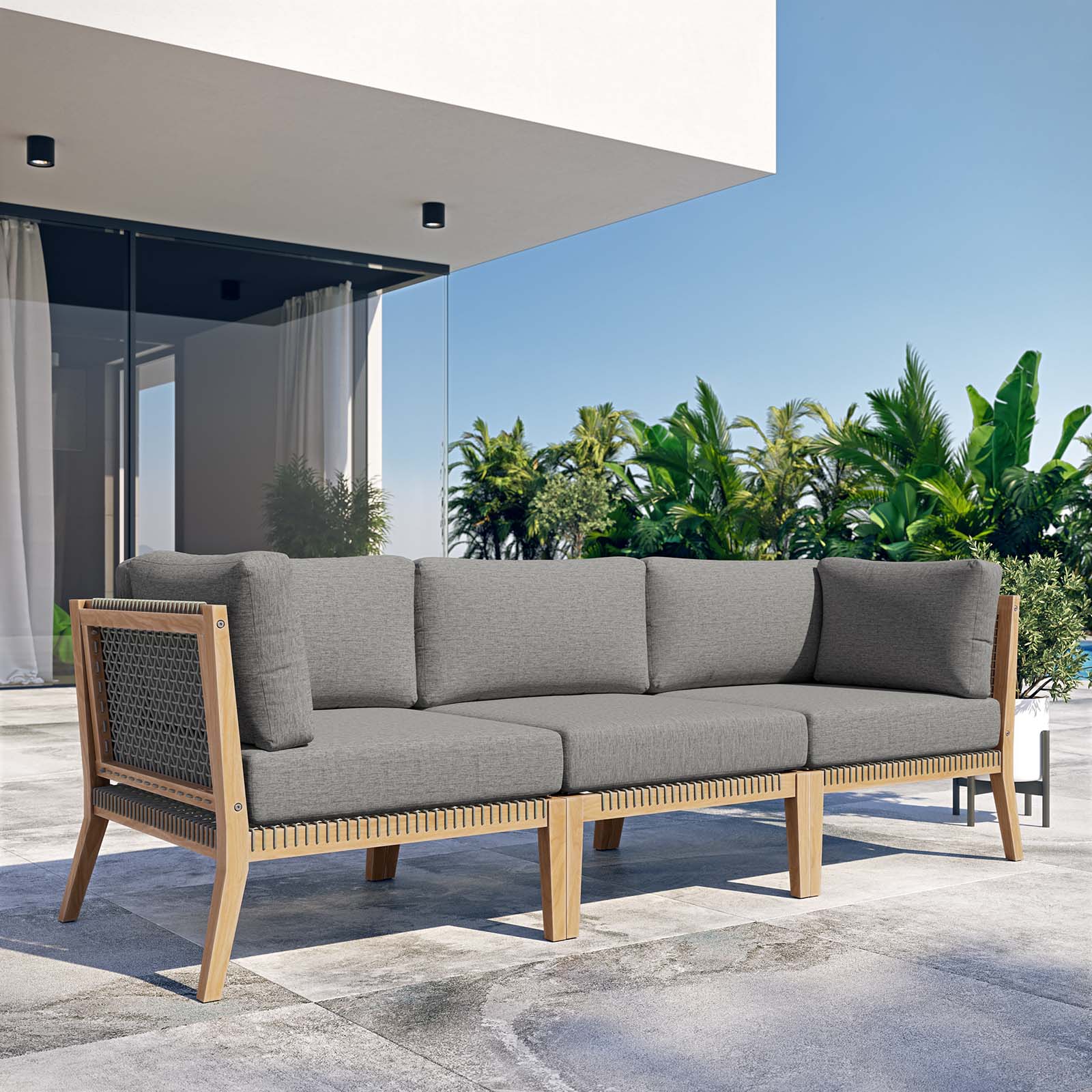 Clearwater Outdoor Patio Teak Wood Sofa By HouseBean