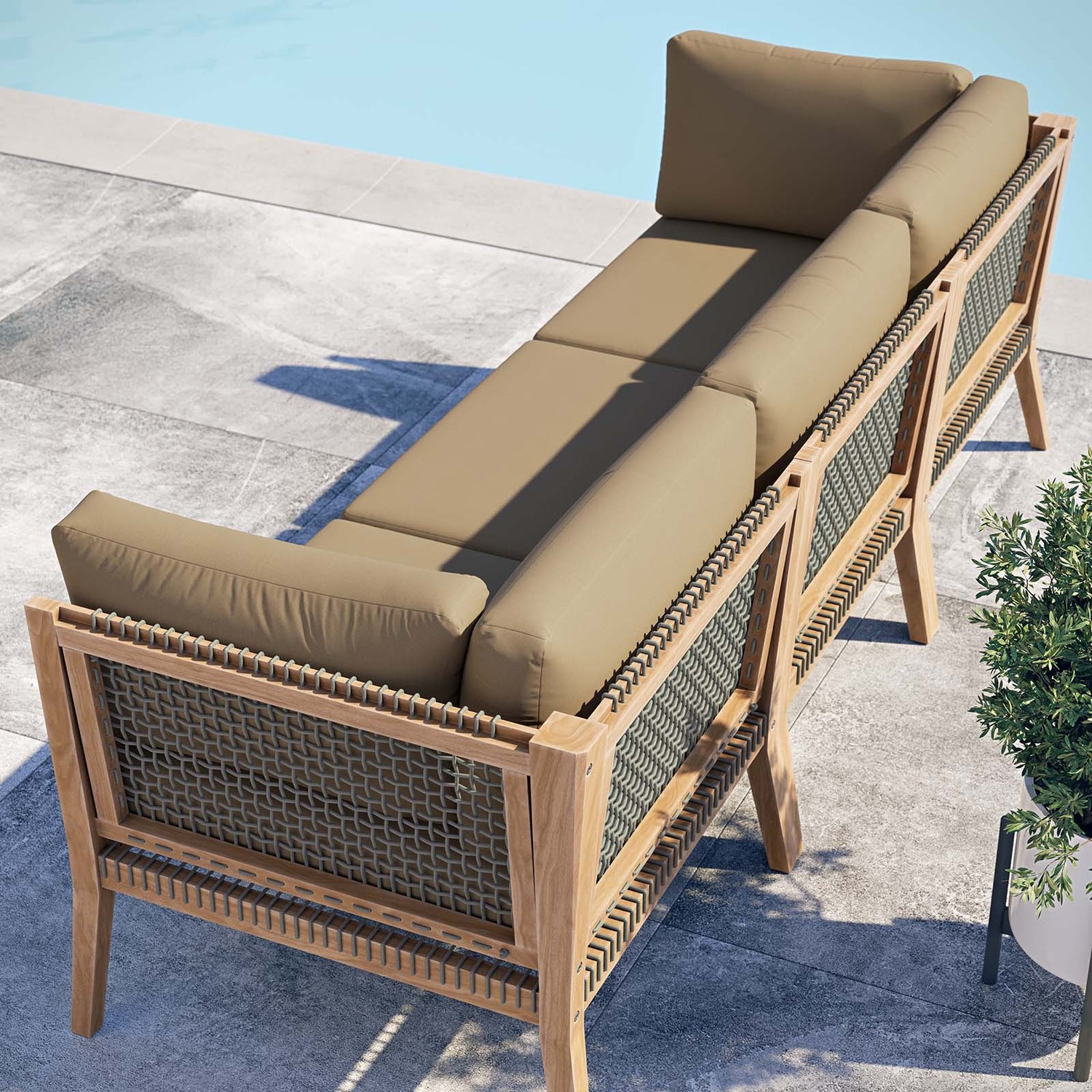 Clearwater Outdoor Patio Teak Wood Sofa By HouseBean