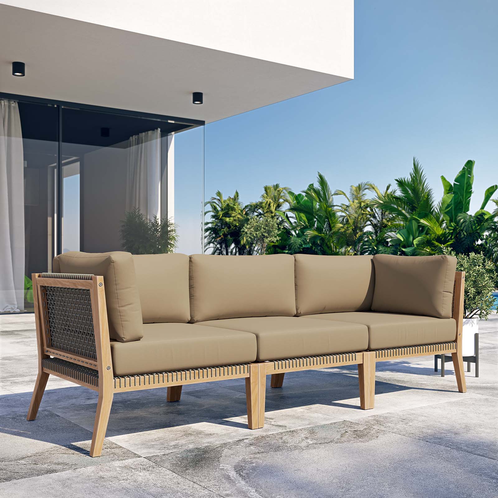 Clearwater Outdoor Patio Teak Wood Sofa By HouseBean