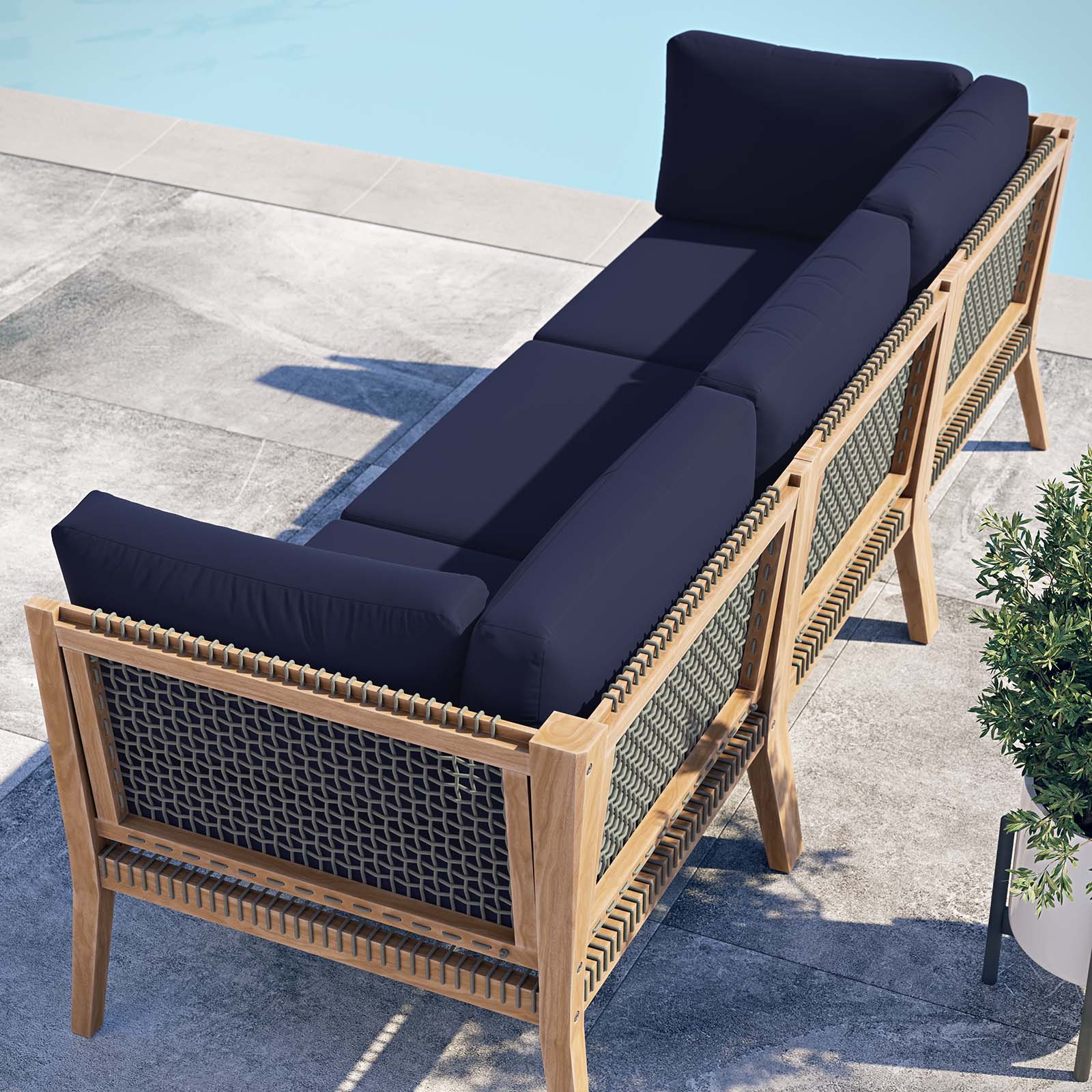 Clearwater Outdoor Patio Teak Wood Sofa By HouseBean