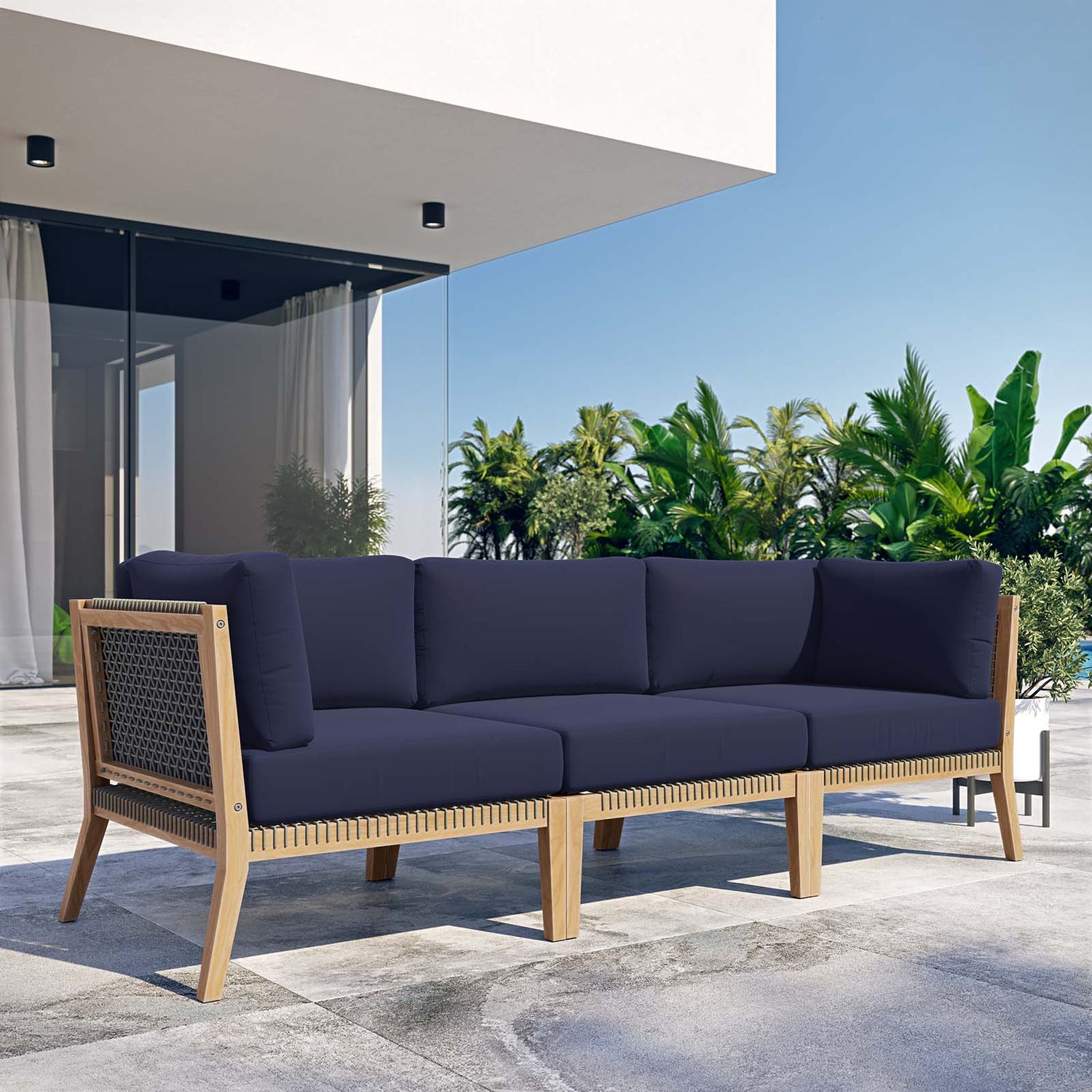 Clearwater Outdoor Patio Teak Wood Sofa By HouseBean