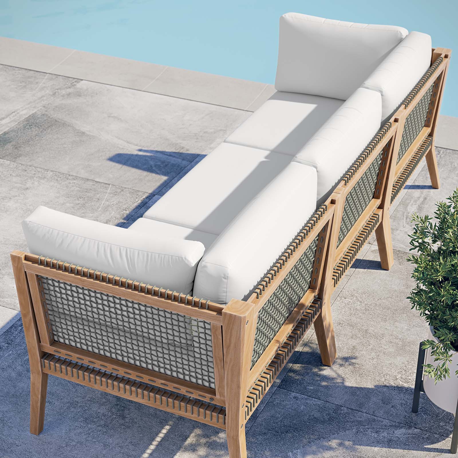 Clearwater Outdoor Patio Teak Wood Sofa By HouseBean