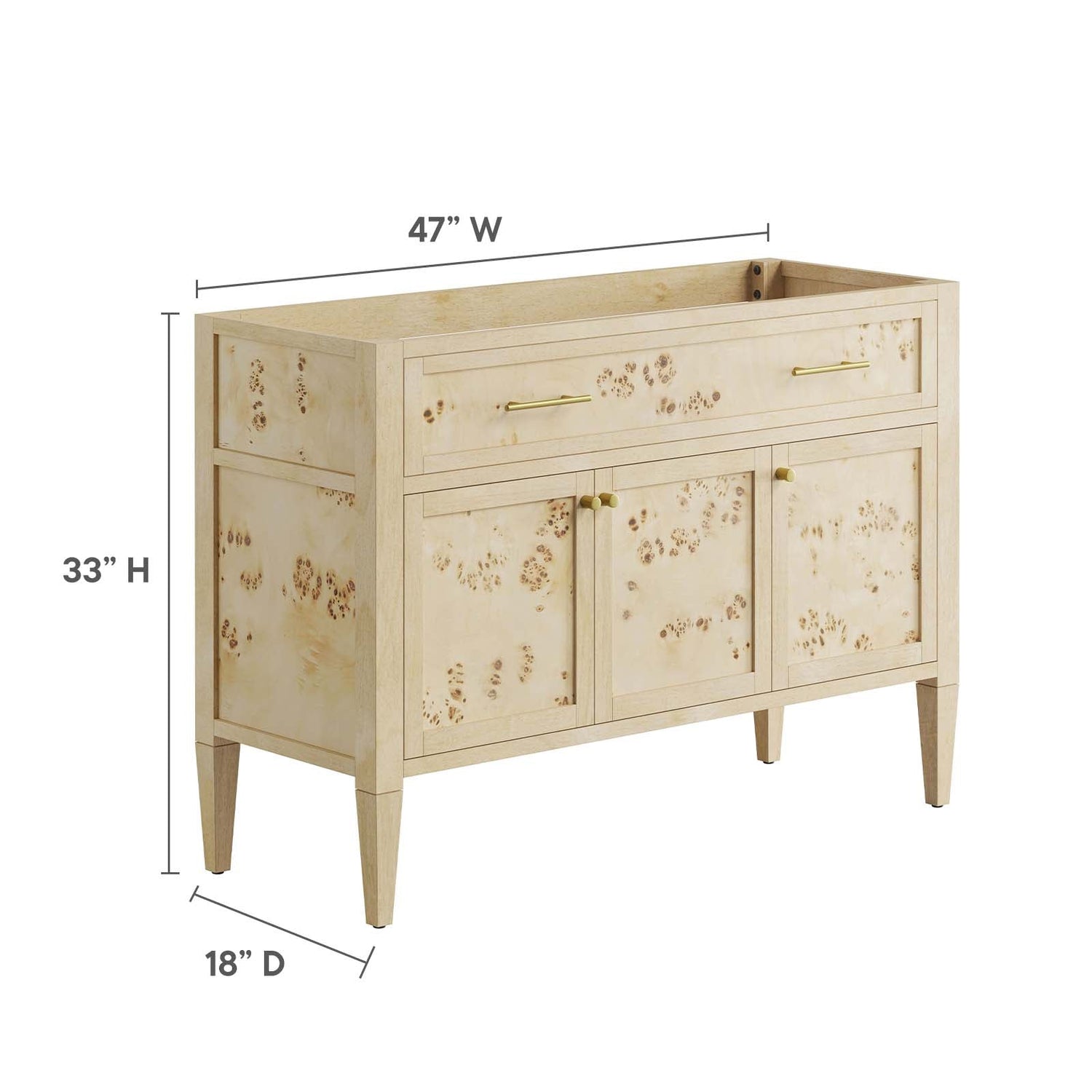 Elysian 48&quot; Wood Bathroom Vanity Cabinet (Sink Basin Not Included) By HouseBean