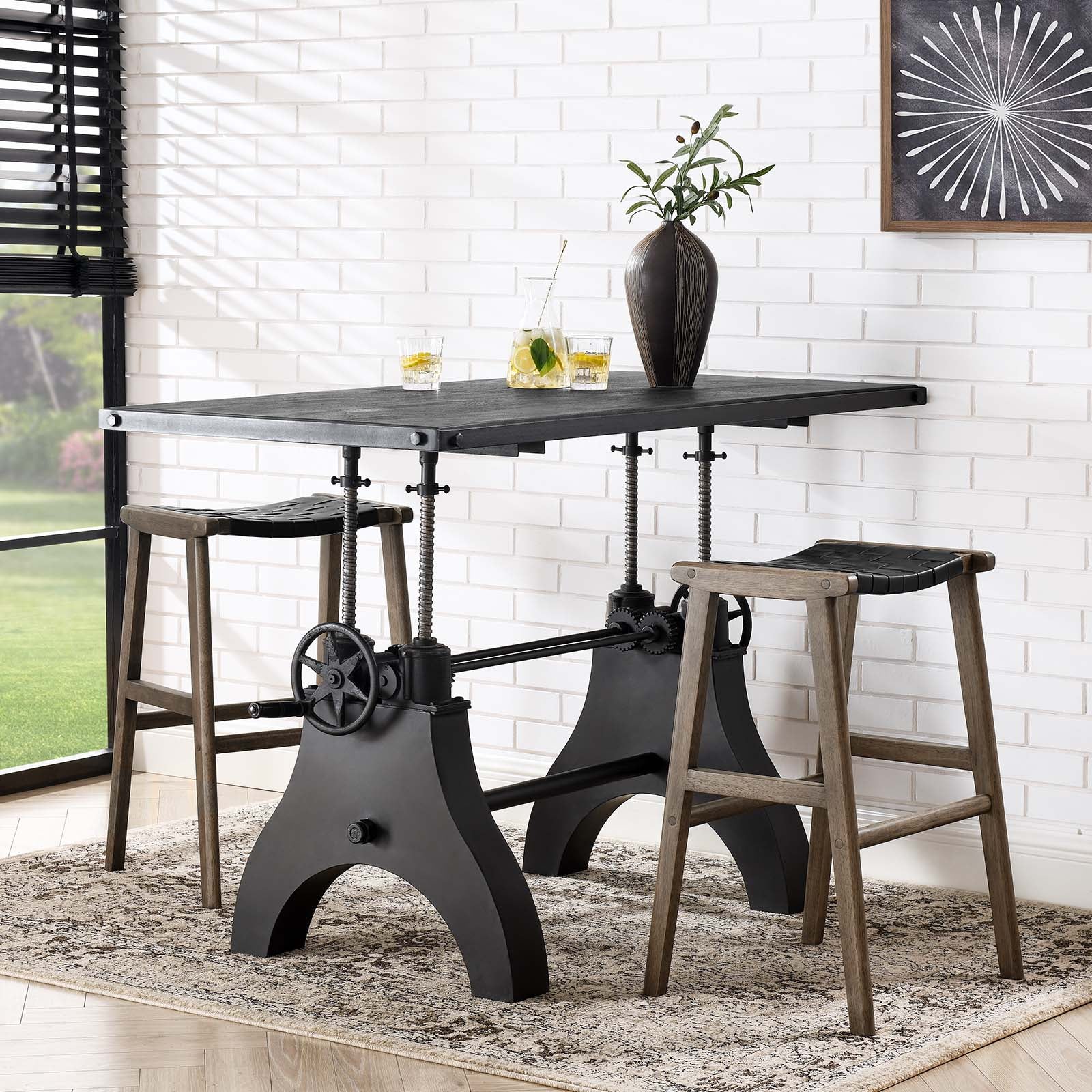 Genuine 60&quot; Crank Adjustable Height Dining Table and Computer Desk By HouseBean