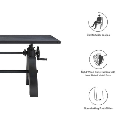 Genuine 60&quot; Crank Adjustable Height Dining Table and Computer Desk by Modway