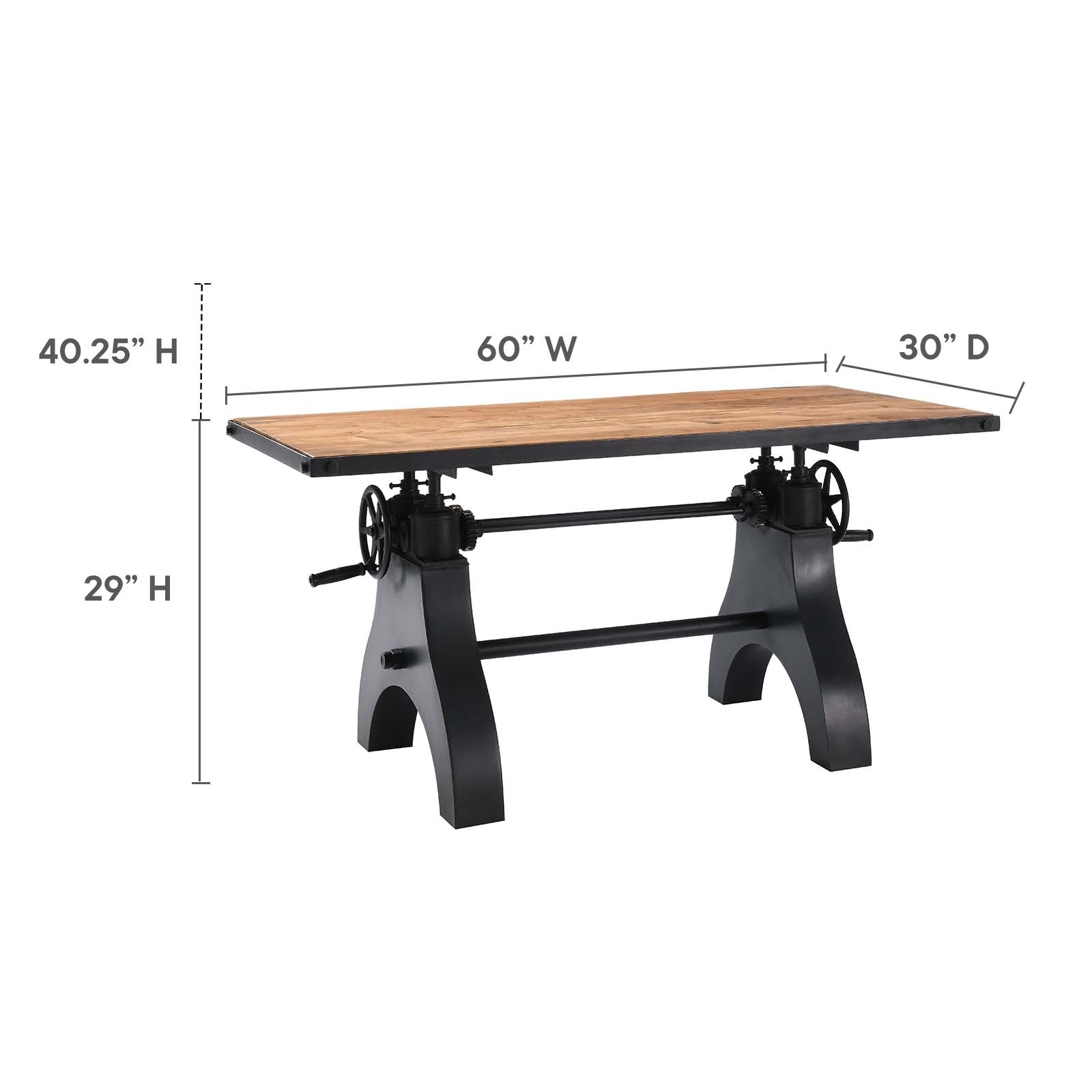 Genuine 60&quot; Crank Adjustable Height Dining Table and Computer Desk By HouseBean