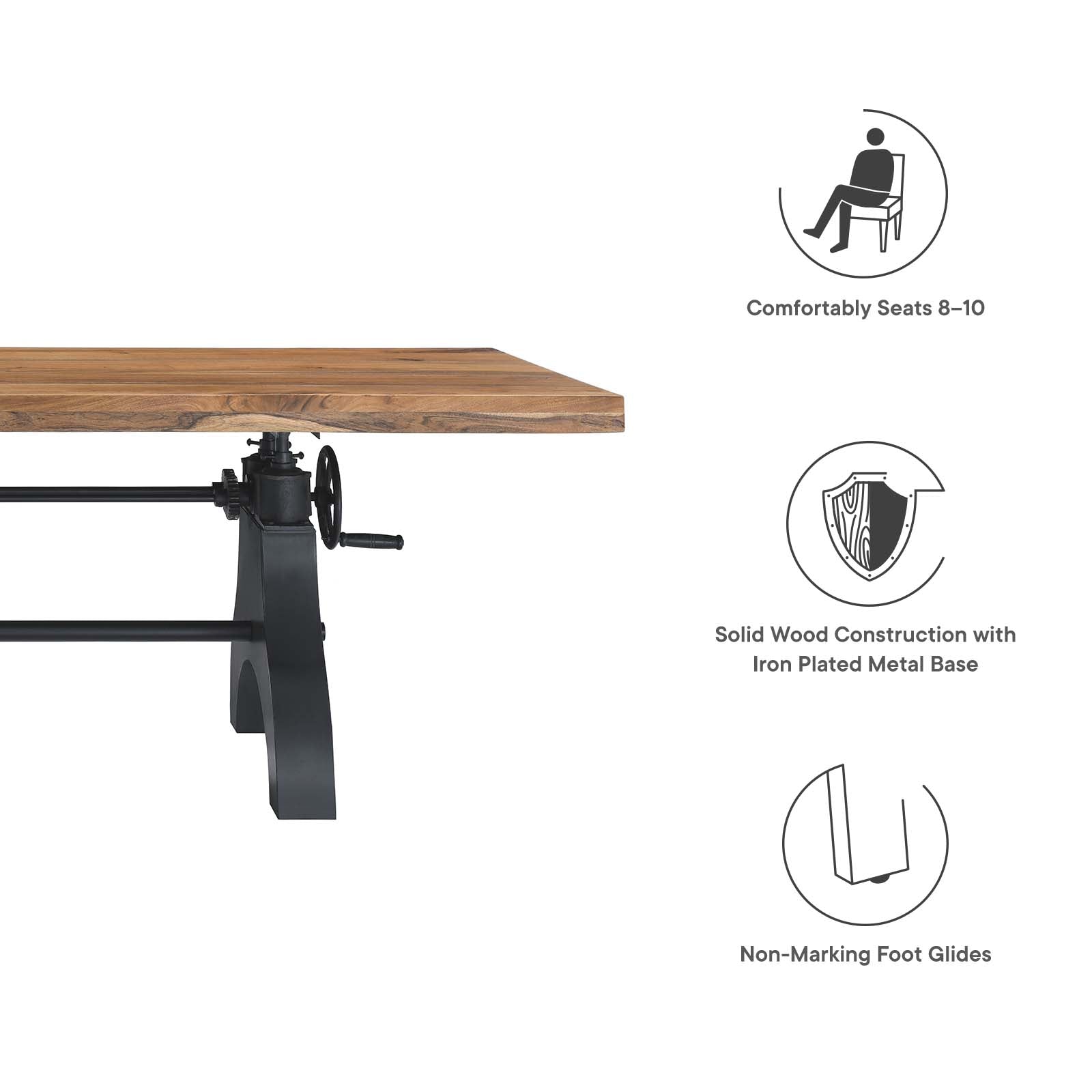 Genuine 96&quot; Crank Adjustable Height Dining and Conference Table By HouseBean