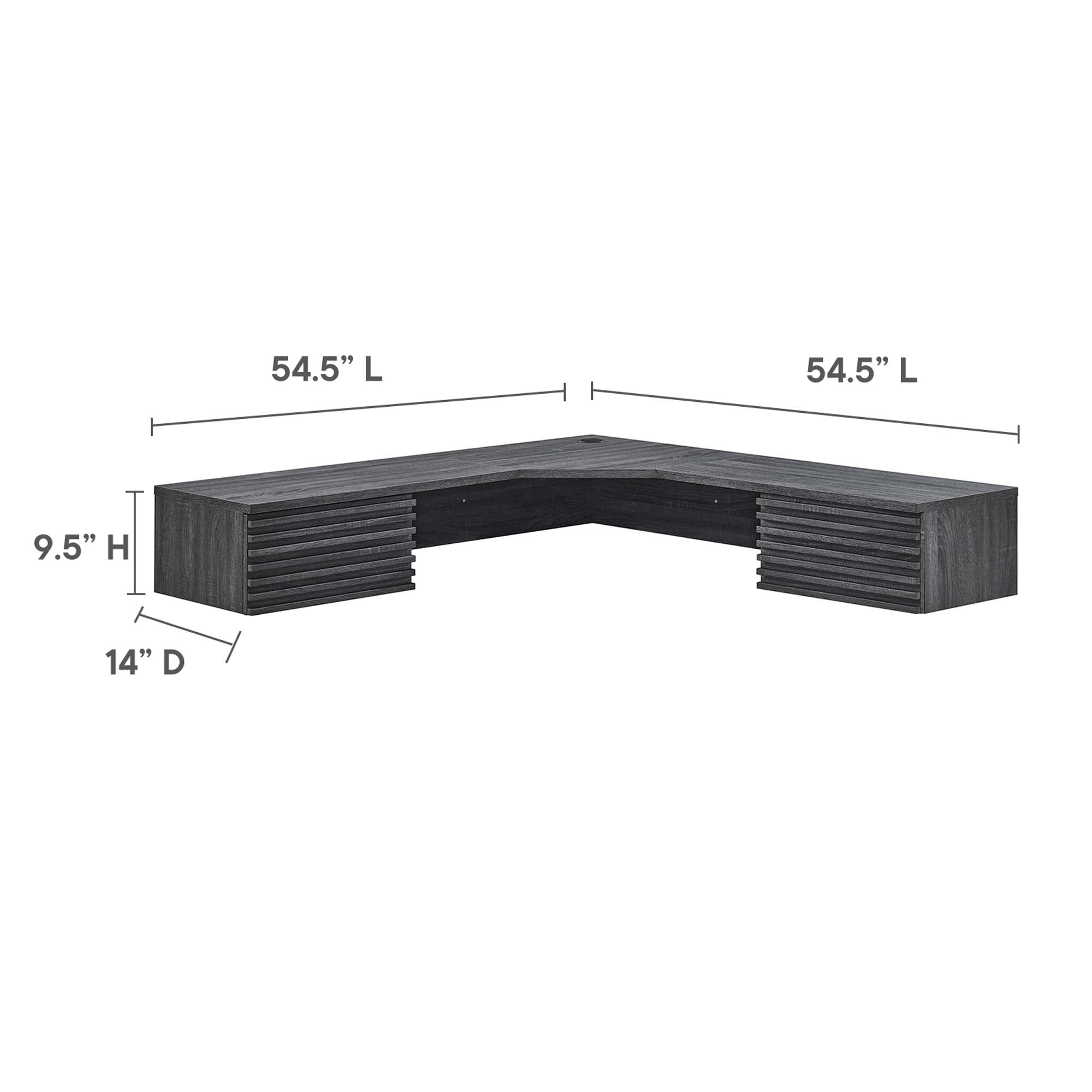 Render Wall Mount Corner Office Desk by Modway