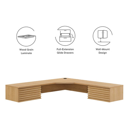 Render Wall Mount Corner Office Desk by Modway