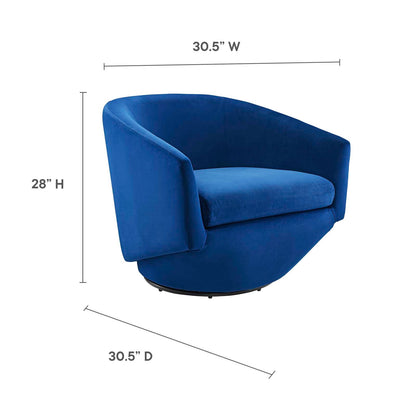 Series Performance Velvet Fabric Swivel Chair By HouseBean