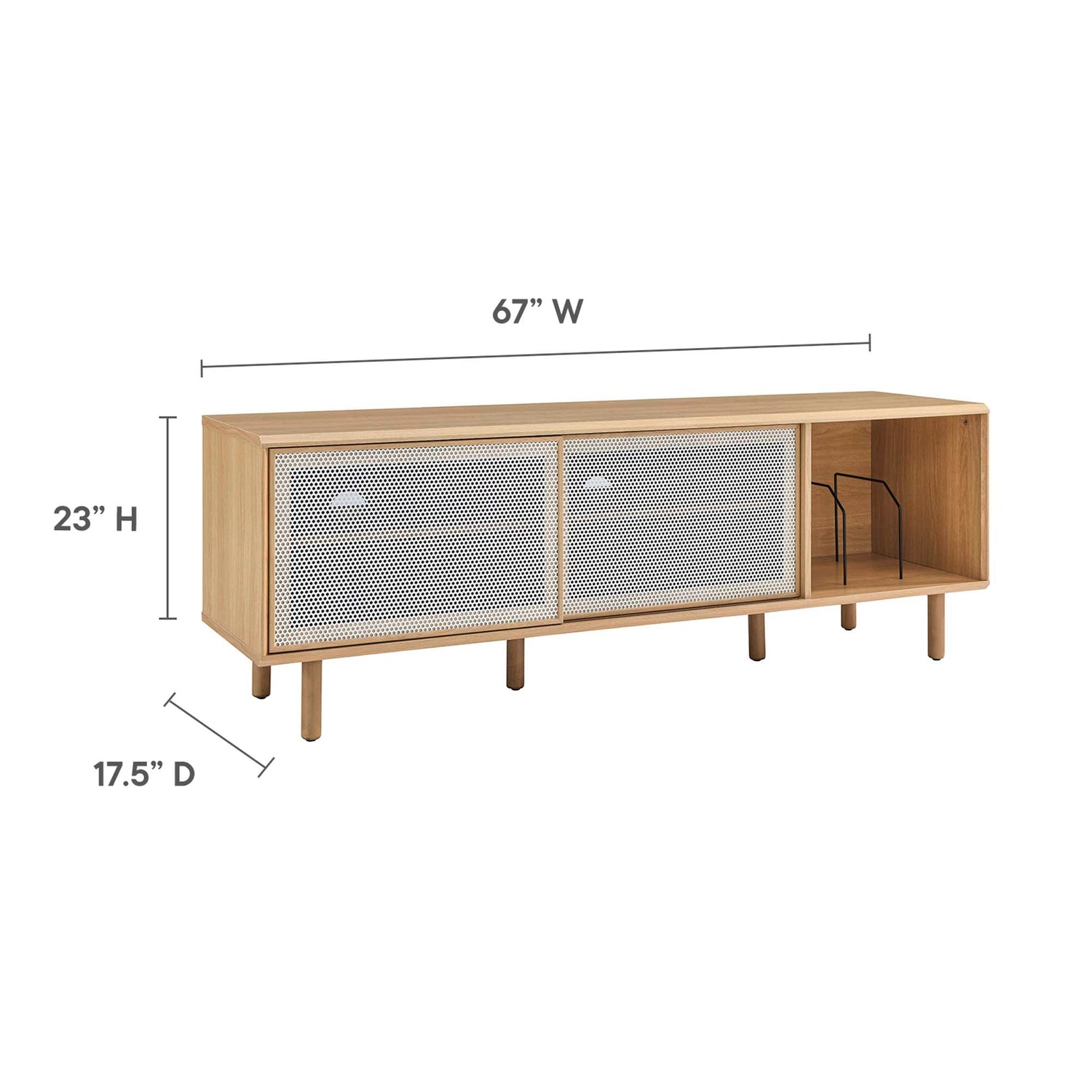 Kurtis 67&quot; TV and Vinyl Record Stand by Modway