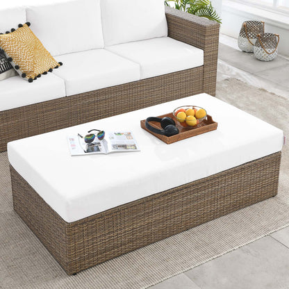 Convene Outdoor Patio Outdoor Patio Rectangle Ottoman By HouseBean