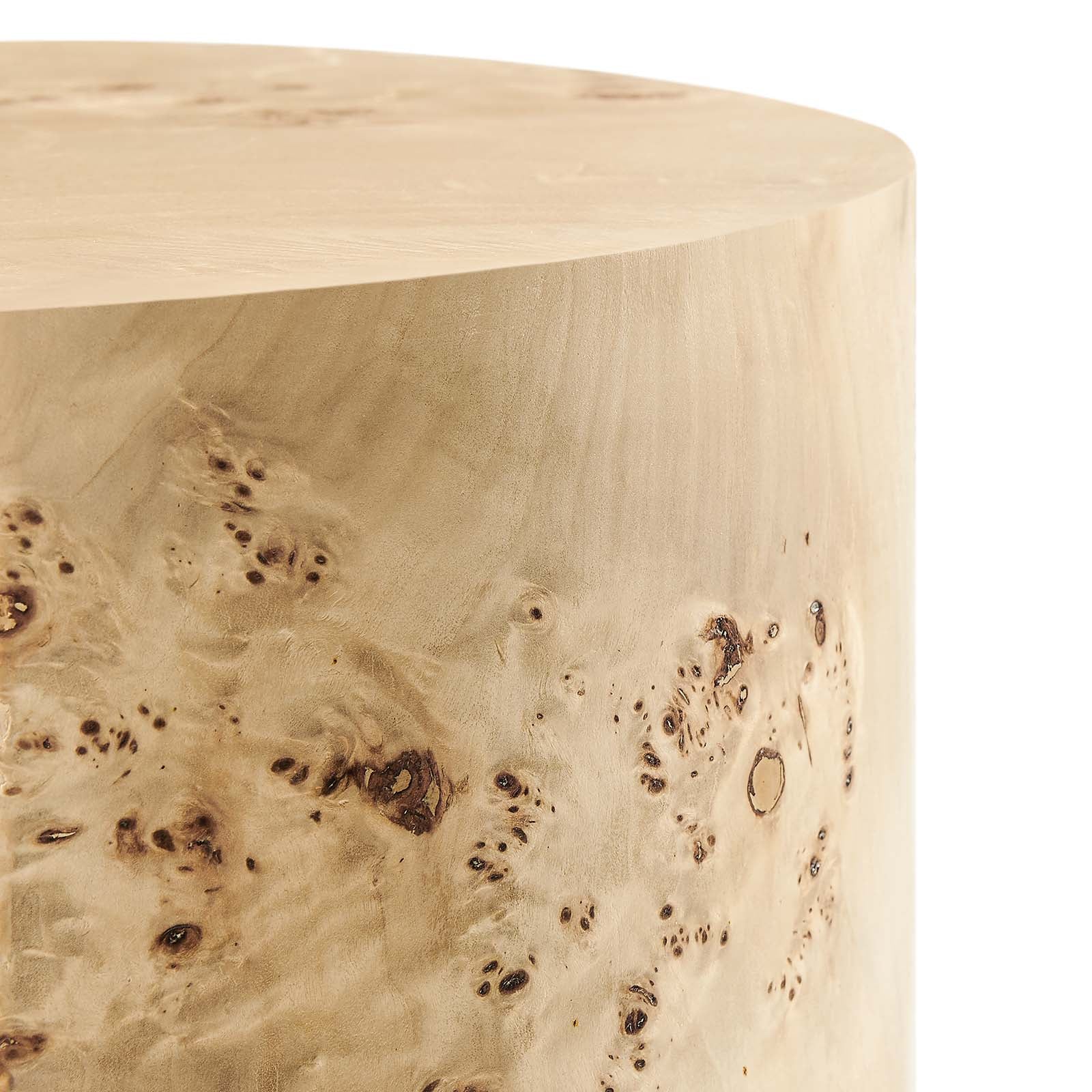 Cosmos 16&quot; Round Burl Wood Side Table By HouseBean