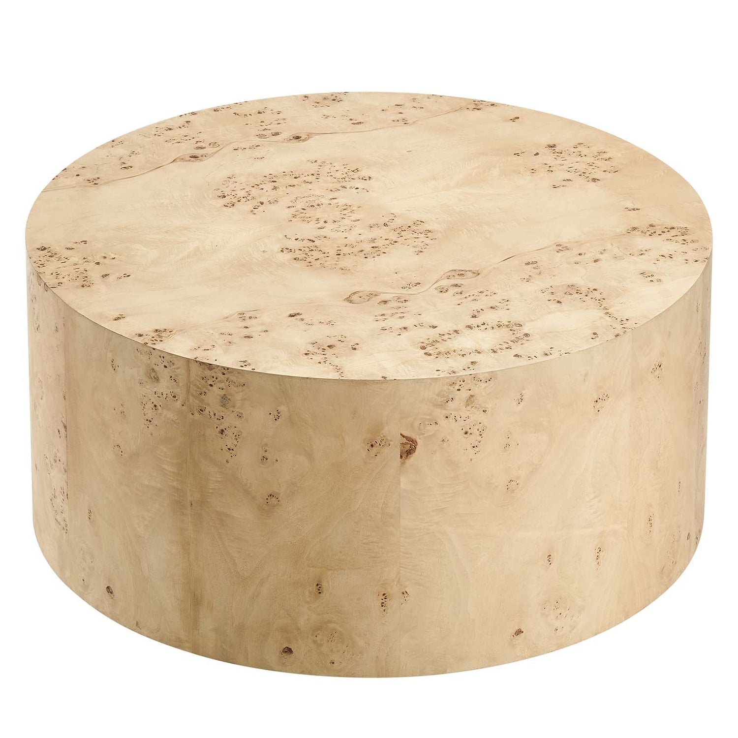 Cosmos 35&quot; Round Burl Wood Coffee Table By HouseBean