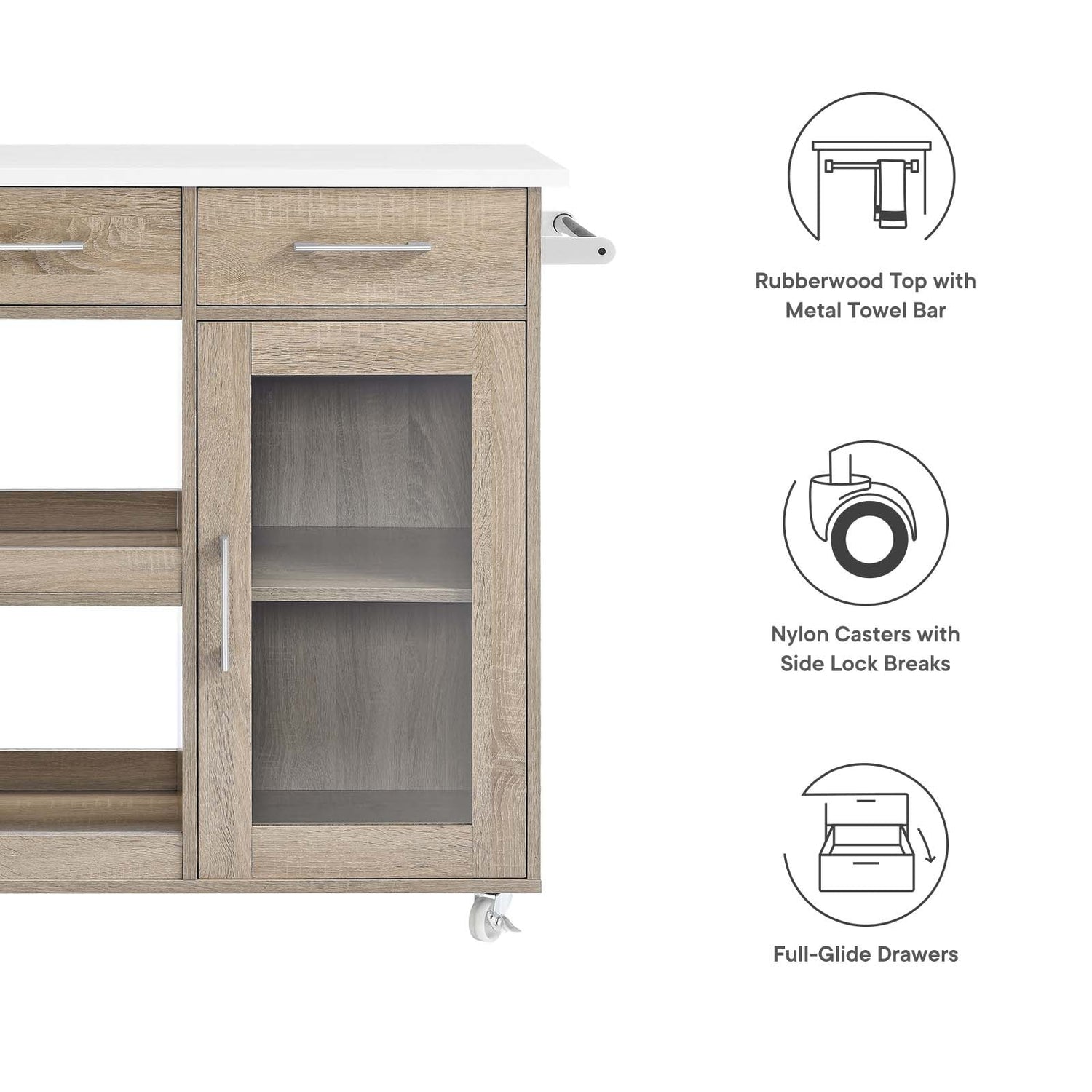 Culinary Kitchen Cart With Towel Bar By HouseBean