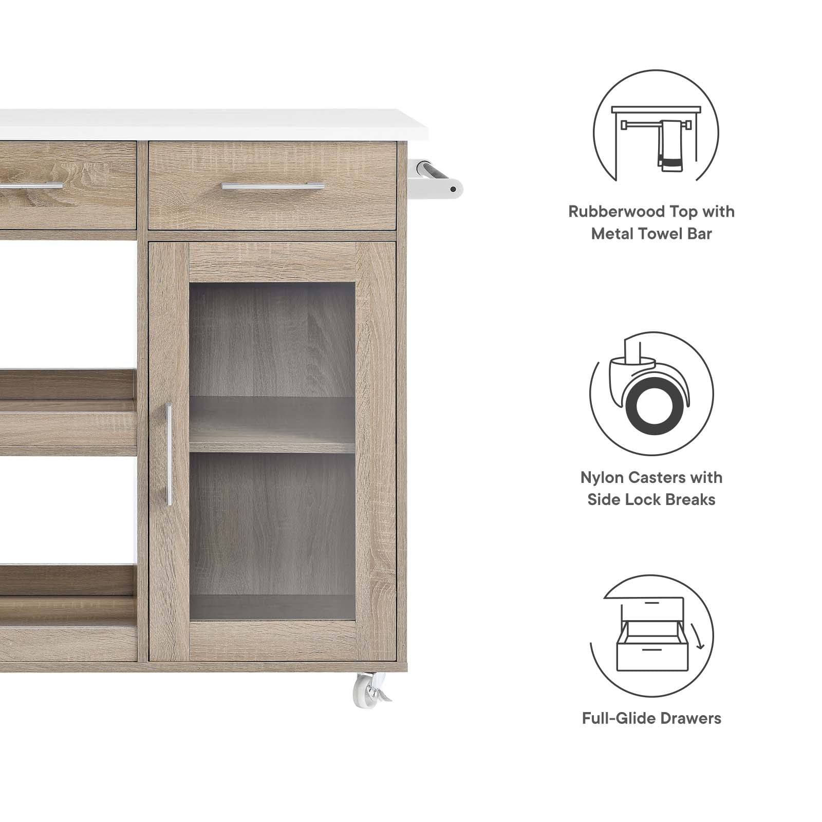 Culinary Kitchen Cart With Towel Bar By HouseBean