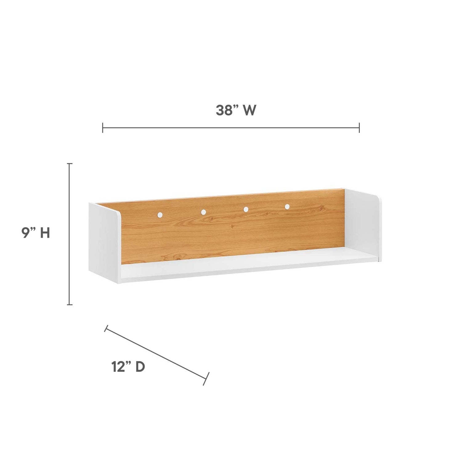 Kinetic 38&quot; Wall-Mount Office Desk With Cabinet and Shelf By HouseBean