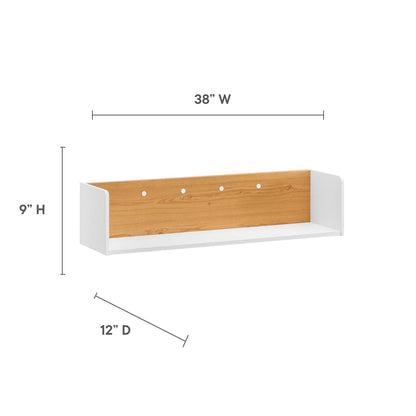 Kinetic 38&quot; Wall-Mount Office Desk With Cabinet and Shelf By HouseBean