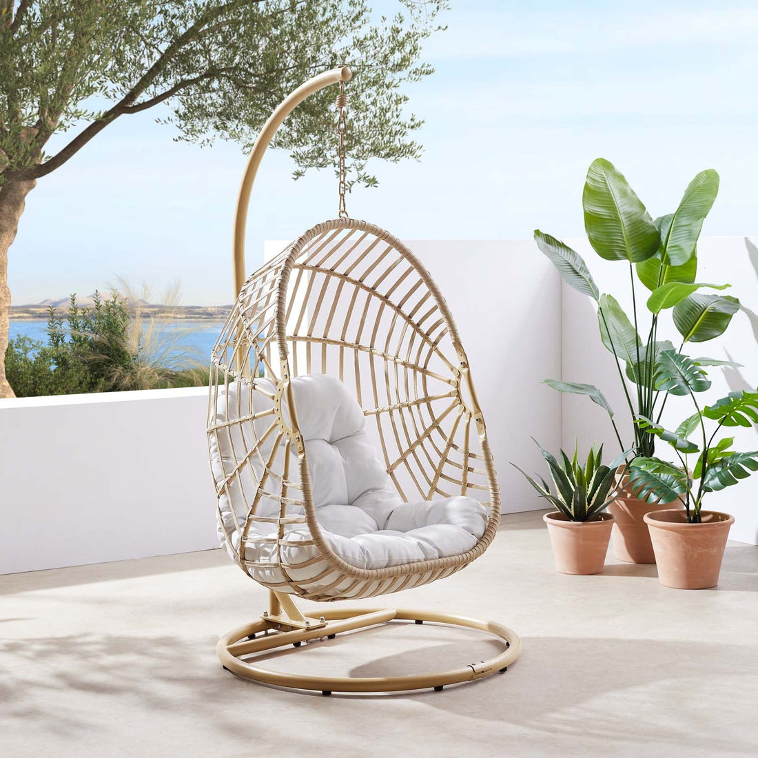 Amalie Wicker Rattan Outdoor Patio Rattan Swing Chair By HouseBean