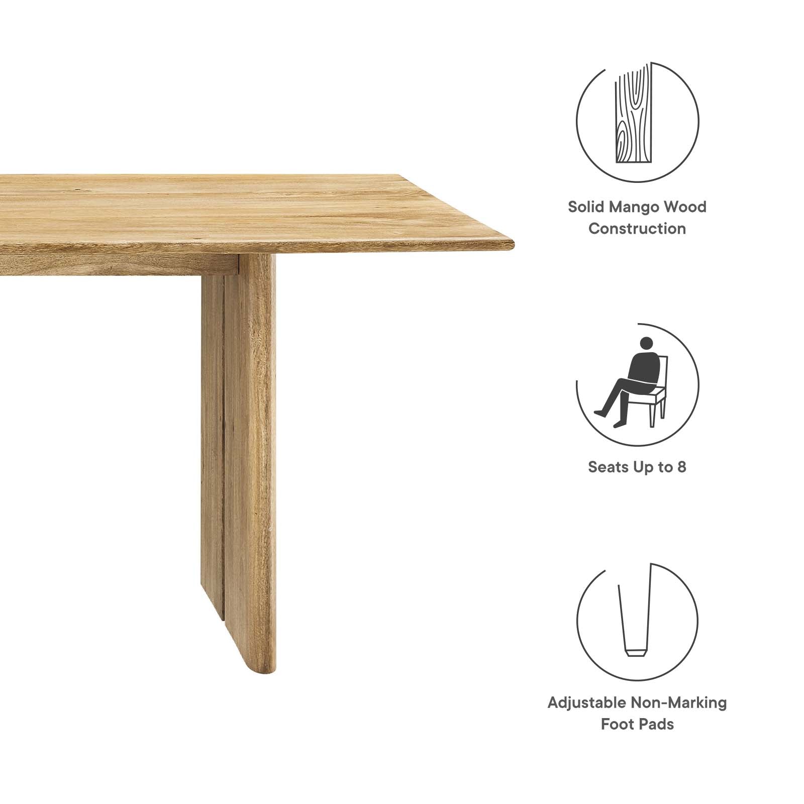 Amistad 86&quot; Wood Dining Table By HouseBean