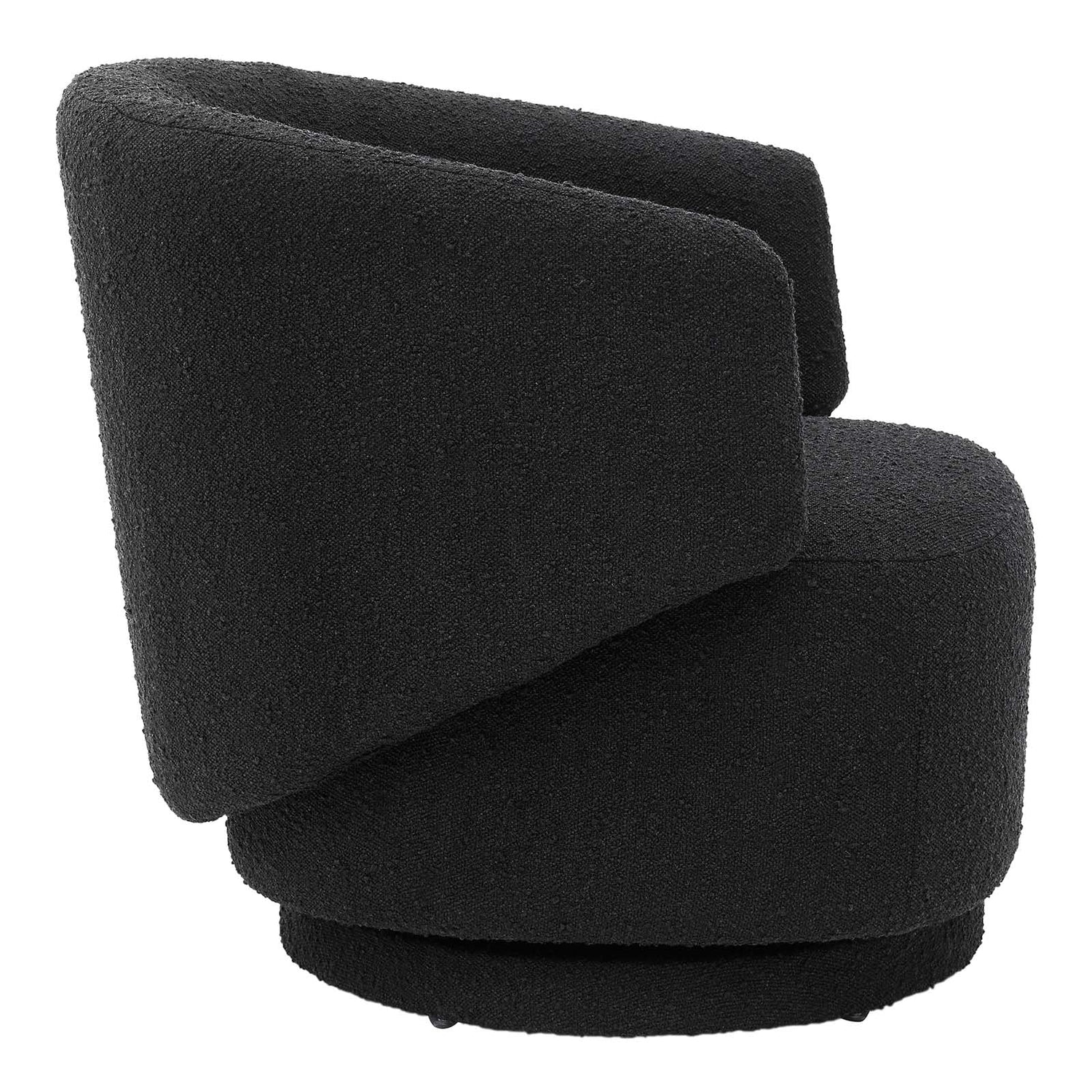 Celestia Boucle Fabric Fabric and Wood Swivel Chair By HouseBean