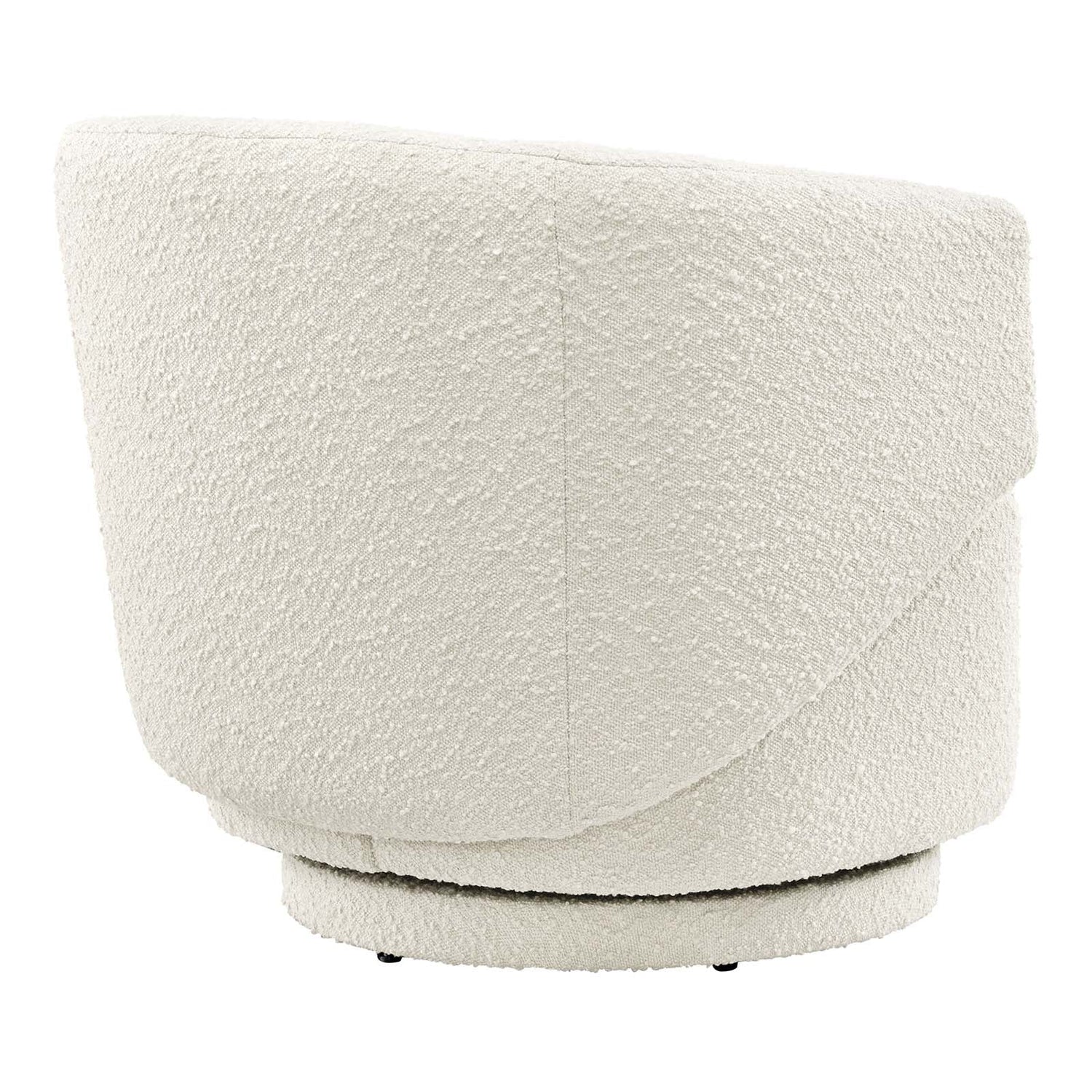 Celestia Boucle Fabric Fabric and Wood Swivel Chair By HouseBean