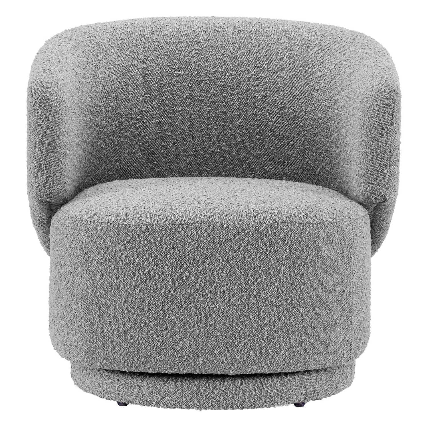 Celestia Boucle Fabric Fabric and Wood Swivel Chair By HouseBean