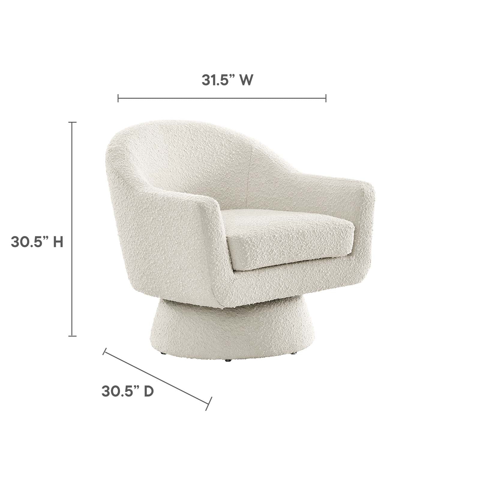 Astral Boucle Fabric Boucle Fabric Swivel Chair By HouseBean