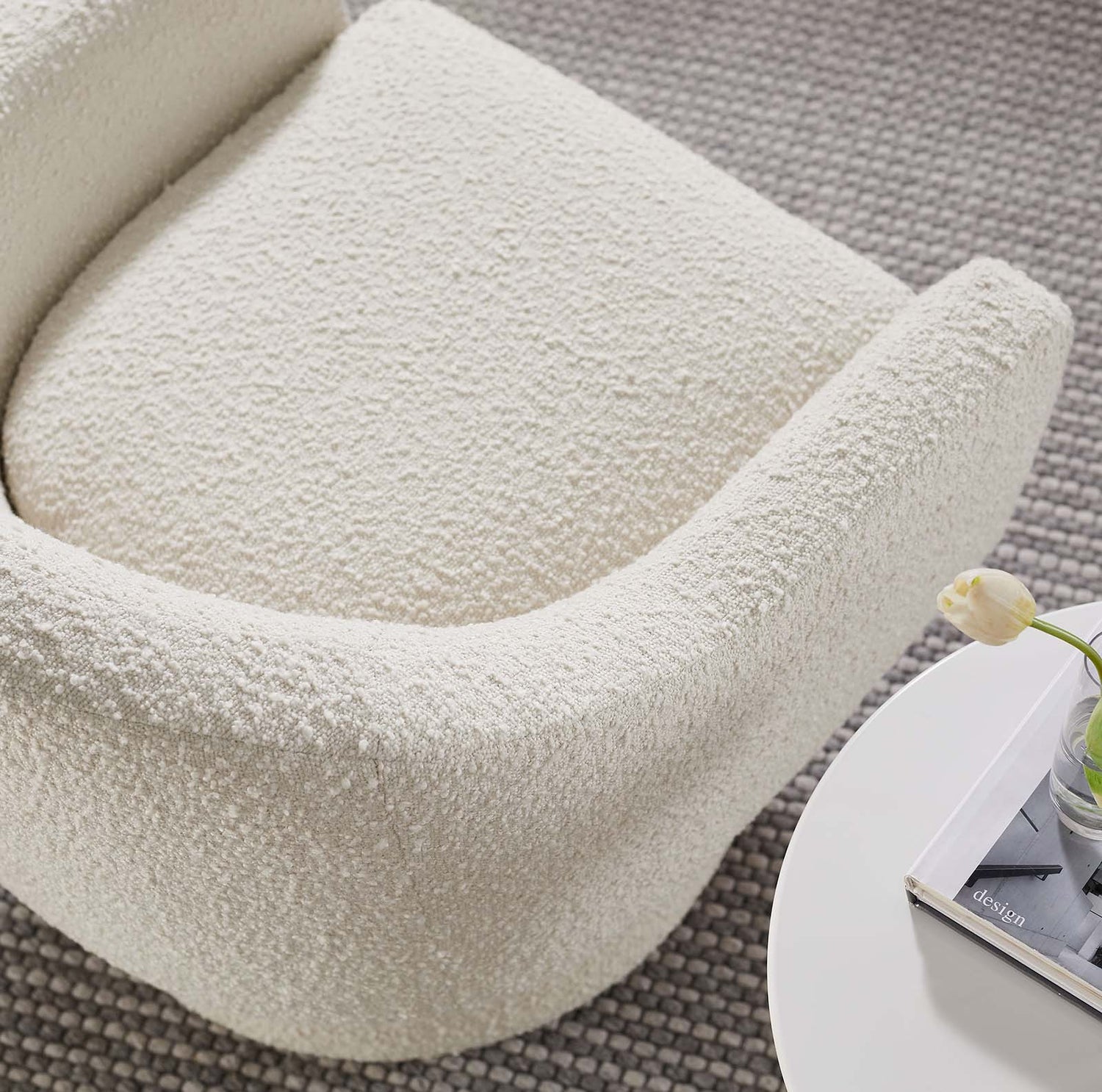 Astral Boucle Fabric Boucle Fabric Swivel Chair By HouseBean