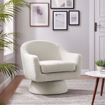 Astral Boucle Fabric Boucle Fabric Swivel Chair By HouseBean