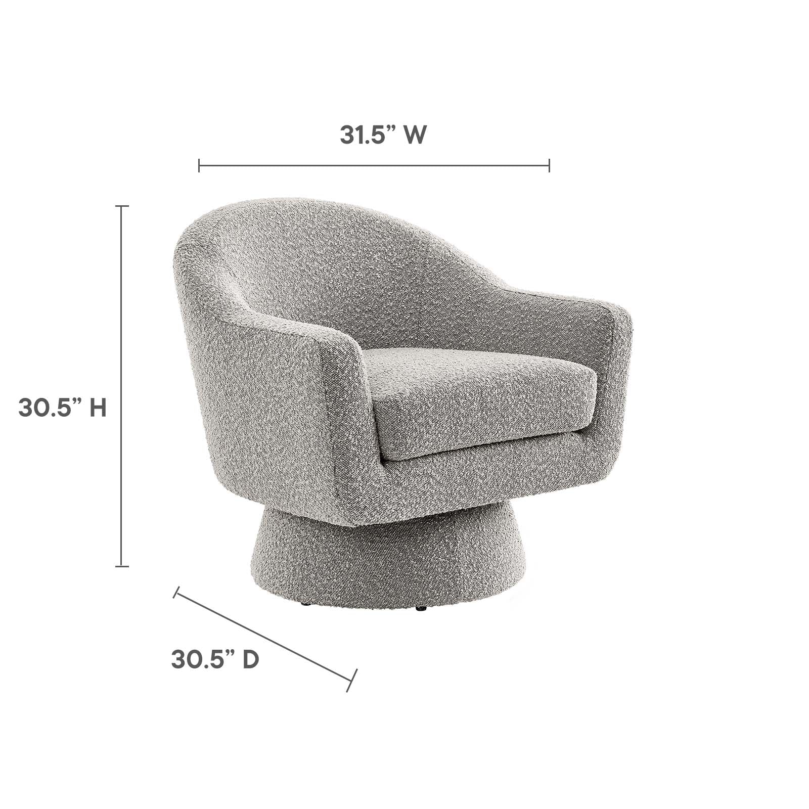 Astral Boucle Fabric Boucle Fabric Swivel Chair By HouseBean