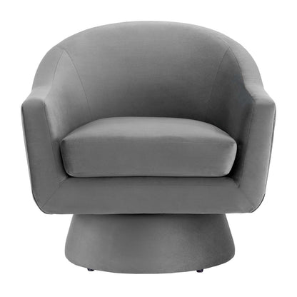 Astral Performance Velvet Fabric and Wood Swivel Chair By HouseBean