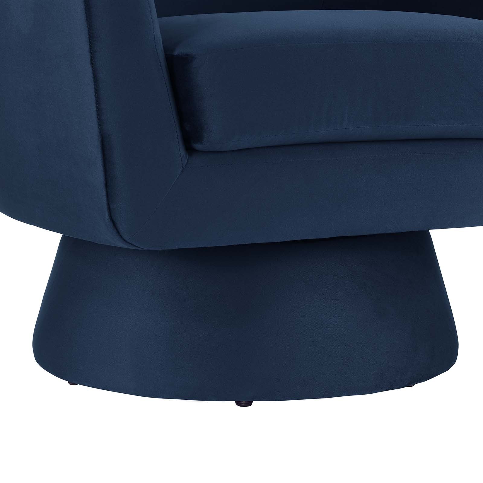 Astral Performance Velvet Fabric and Wood Swivel Chair By HouseBean