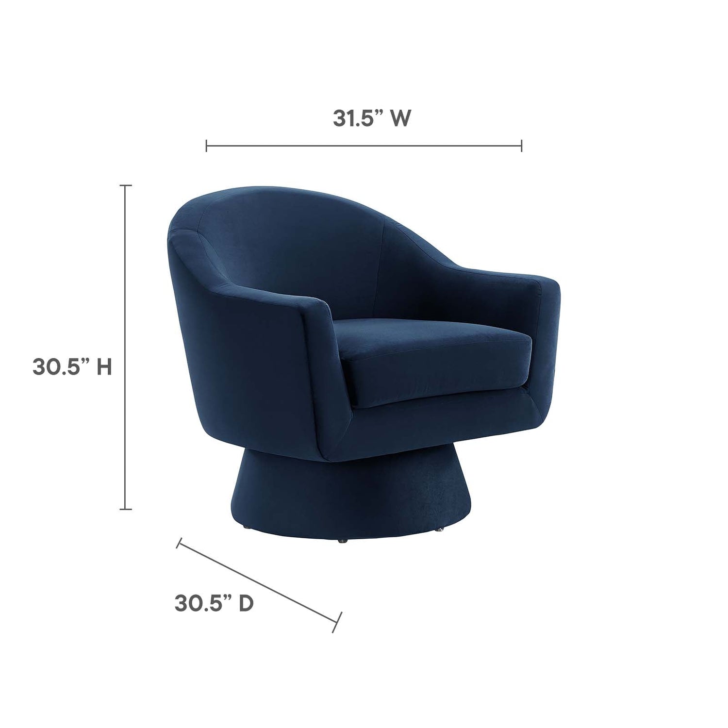 Astral Performance Velvet Fabric and Wood Swivel Chair By HouseBean