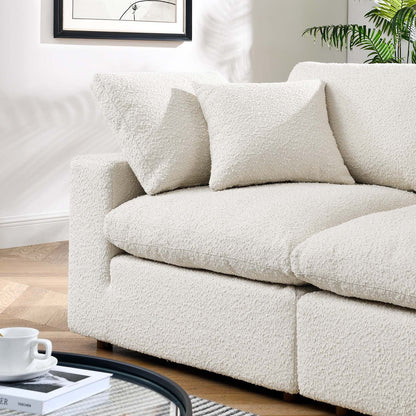 Commix Down Filled Overstuffed Boucle Fabric Loveseat By HouseBean