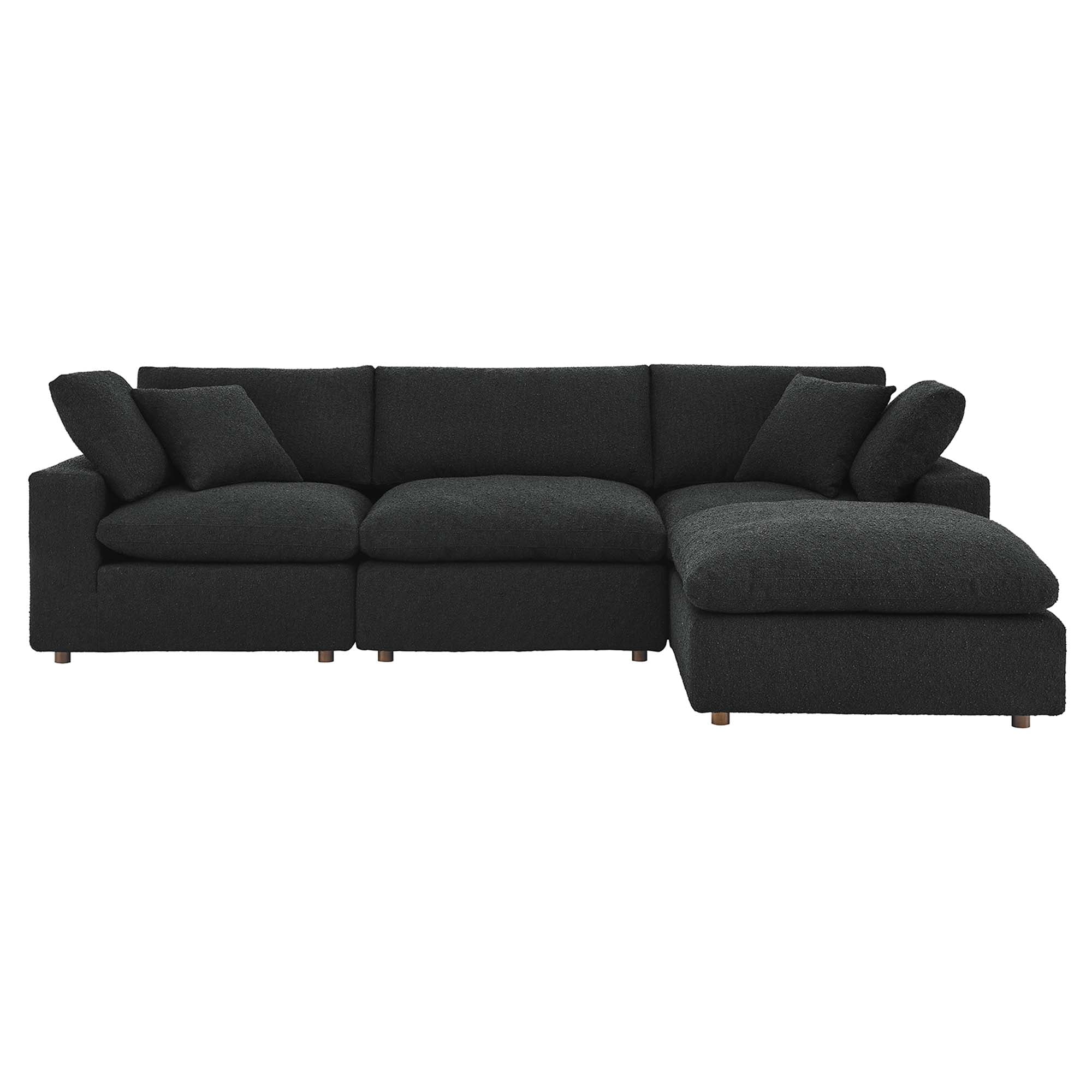 Commix 4-Piece Down Filled Overstuffed Performance Velvet Sectional Sofa by Modway