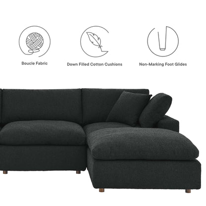 Commix 4-Piece Down Filled Overstuffed Performance Velvet Sectional Sofa by Modway