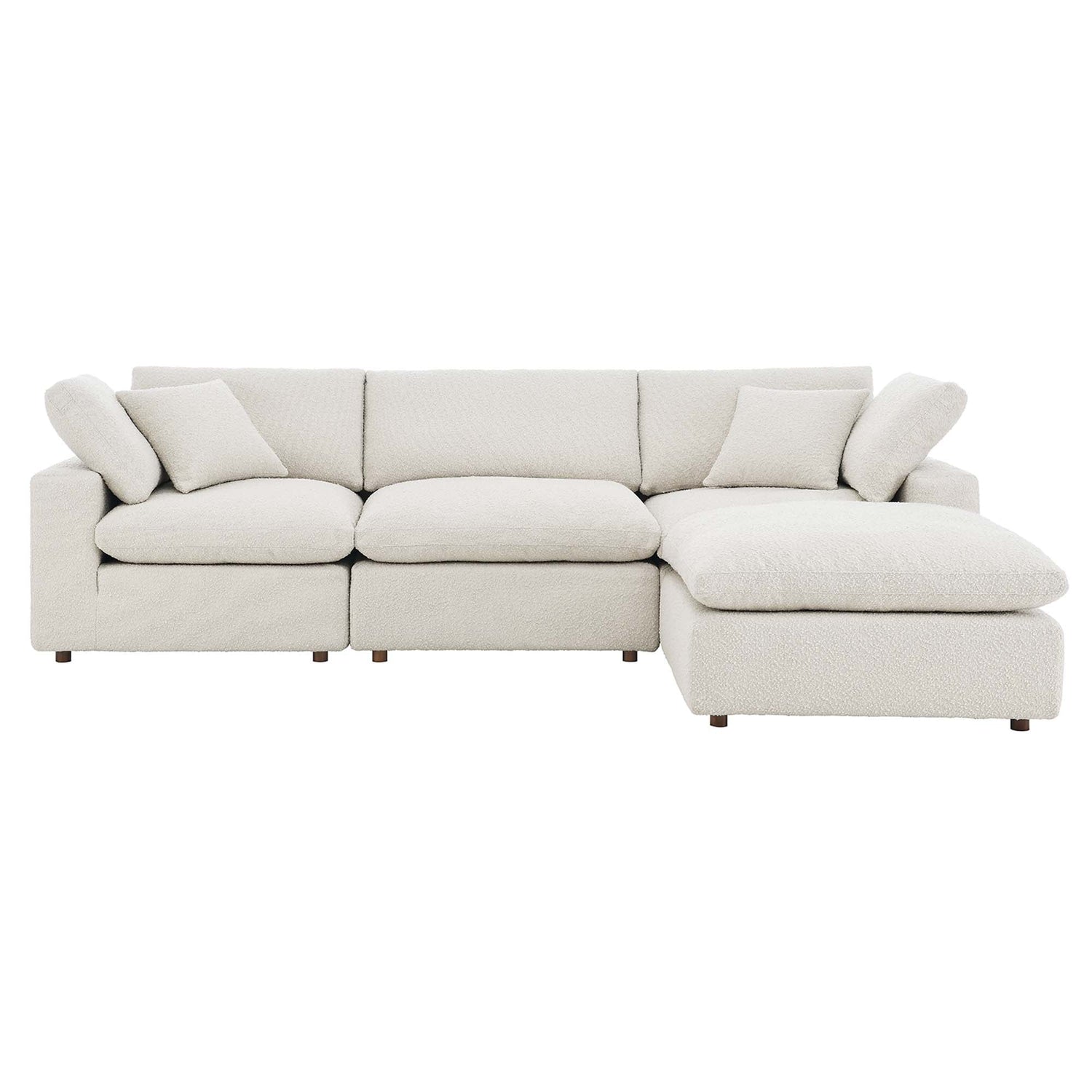 Commix 4-Piece Down Filled Overstuffed Performance Velvet Sectional Sofa by Modway